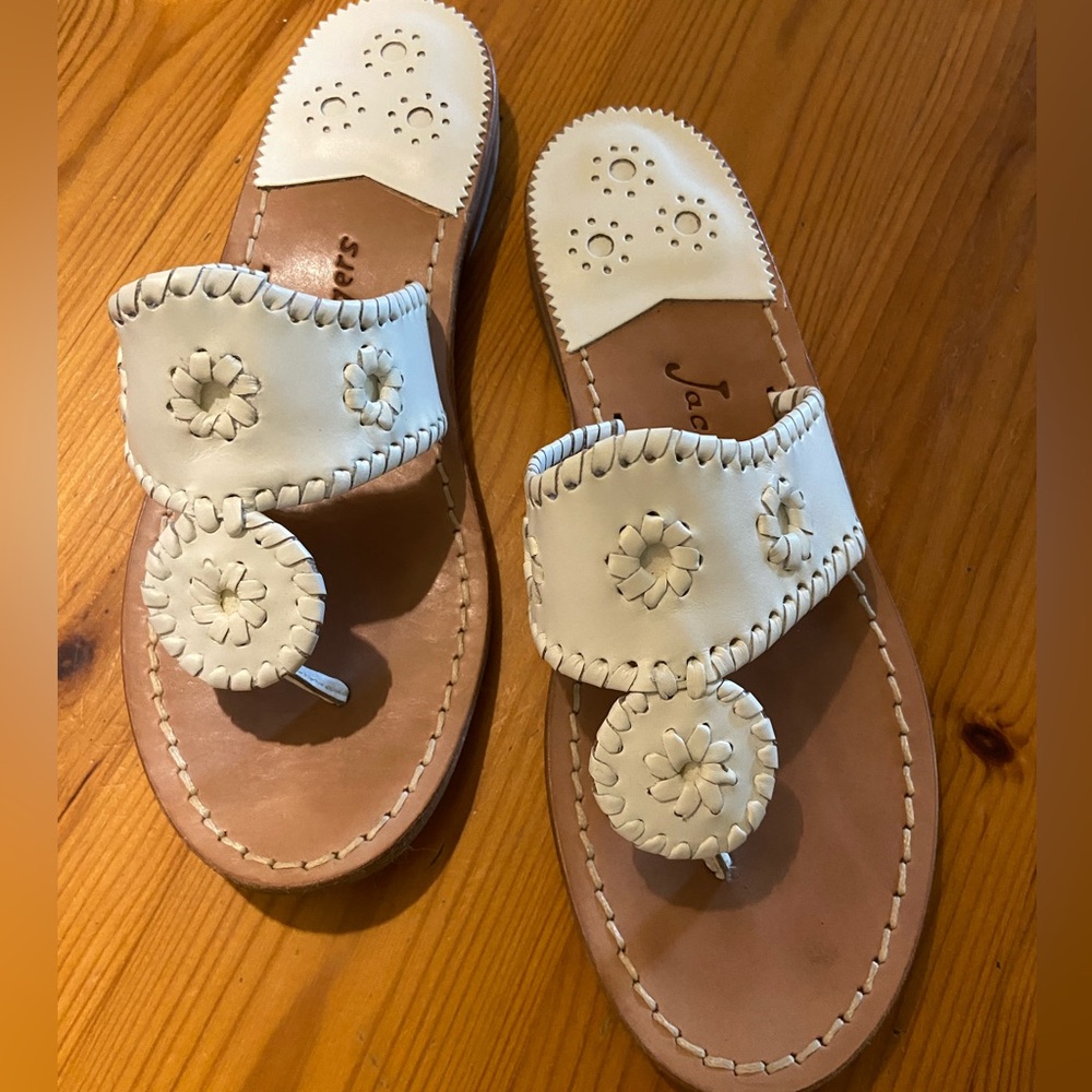 Jack Rogers white sandals